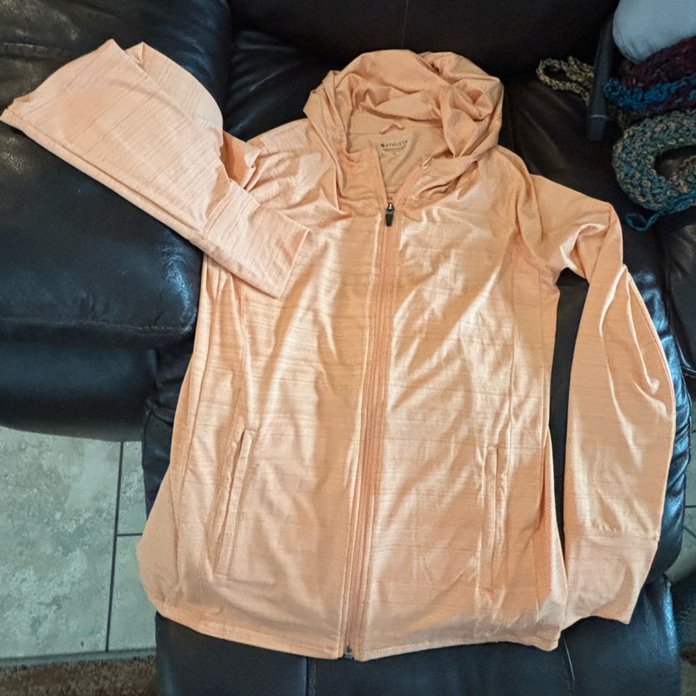 Athleta Peach Hooded Zip-Up Utility Jacket